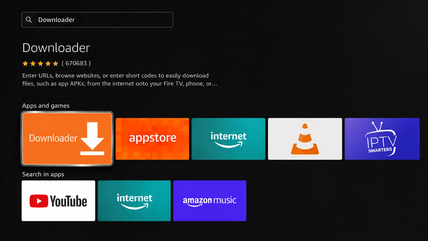 Downloader Search Screenshot