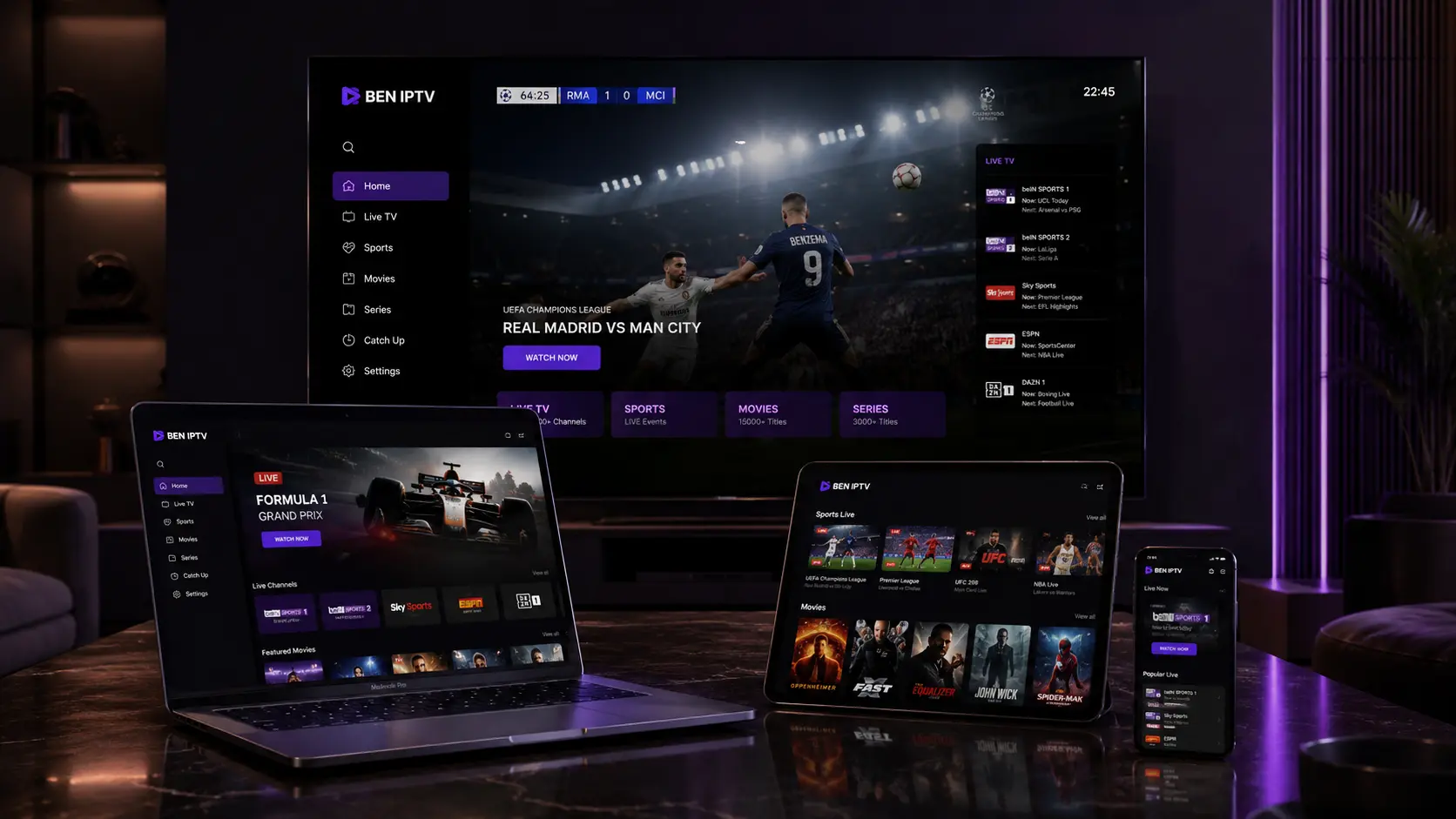 Premium IPTV Subscription Sports Channels Setup and Installation Mockup